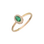 Δαχτυλίδι χρυσό με σμαράγδι LC και διαμάντια 